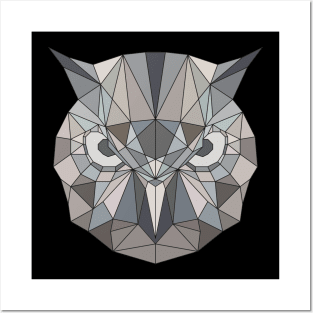 geometric owl Posters and Art